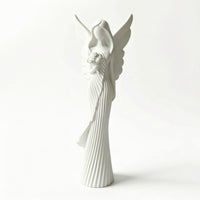 White Angel Figurine Tabletop Angel Figurine with Wings Resin Sculpture Decorative for Collectors, Shelf