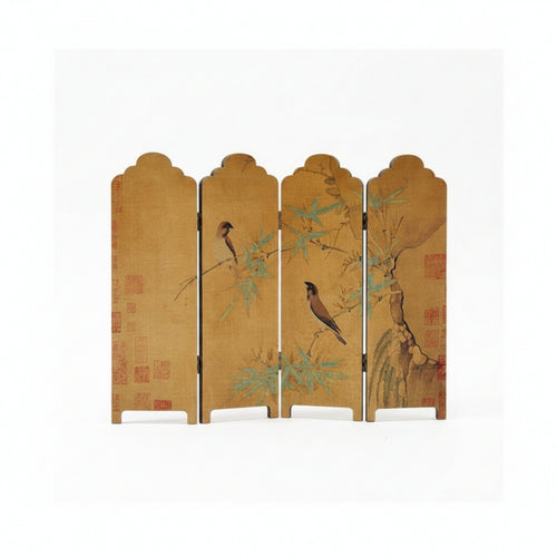 Black Edge Frame Traditional Chinese Style Home Decor Pagodatabletop Screen