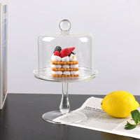 Glass Dome Cake Stand Decorative Glass Cloche Display Stand Pedestal Dessert Display with Cover Versatile for Parties