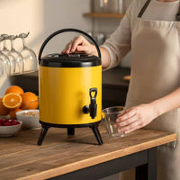 Commercial Milk Tea Container Leak-Resistant Design Insulated Beverage Dispenser with Spigot Portable Hot and Cold Drink Barrel for Caterers
