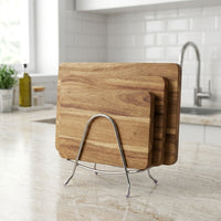Cutting Board Rack and Pot Lid Holder, Single Slot Stainless Steel Rack Board Holder, Modern Minimalist Style Countertop Kitchen Tools Storage