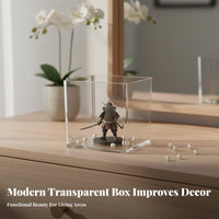 Transparent Box with Hinged Lid Multipurpose Clear Acrylic Box Acrylic Storage Container Contaminant-Barrier Proof Square
