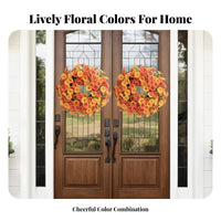 Artificial Flower Wreath Lively Hues Seasonal Summer Wreath House Decoration Lifelike Wall Hanging No Maintenance for Farmhouse
