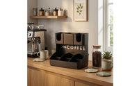 Coffee Bar Organizer Matte Finish Divided Storage Rack Open Multi Section Open designCompartment
