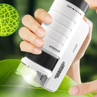 Easy to Carry Sample Microscope Adjustable Focus Kids Microscope 200x Magnification Science Kit for Students, School Projects, Classroom
