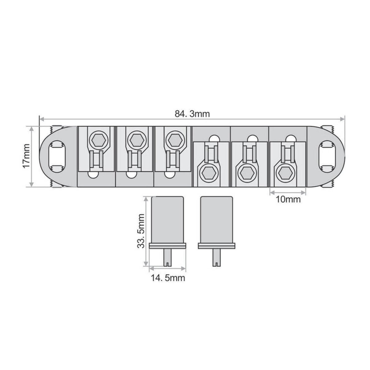 LP SG Guitar Bridge Set Independent Intonation Adjustment