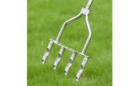 Step-on Lawn Aerator Adjustable Lawn Aerator with Hollow Tines 4-Spike Soil Loosening Tool Wide for Gardeners