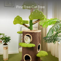 Solid Wood Cat Treehouse Multi-Function Cat Condo