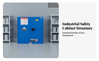 Cabinet Reactive and Alkali Resistant Fire Resistant Cabinet Double Lock Design Risky Material Locker for Lab Technicians, Factories