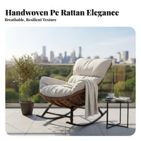 Leisurely Comfort Single Rocking Chair Mogermanrn aesthetic Indoor Furniture Ergonomic germansign Lounge Armchair High rear supportrest for Homeowners, Parents, New Mothers, Balcony, Living Room, Bedroom, Sunroom