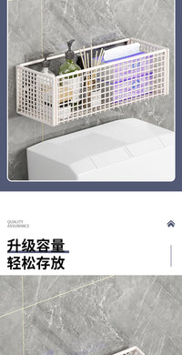 卫生间马桶上方置物架洗手间墙上多功能空间利用收纳神器马桶架子 黑色-长款架