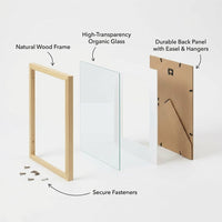 European Classical Wood Photo Frame, 3D Shadow Box for Art Display, Versatile Size Frame, Original Wood Color Display Frame