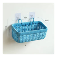 Wall-Mounted Storage Basket Rectangular Wall-Mounted Organizer Basket Easy Installation Space-Saving for Kitchen