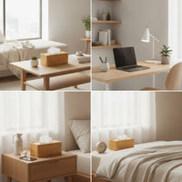 Bamboo Tissue Box Cover Rectangular Wood Tissue Box Cover for Living Room, Washroom, Bedroom