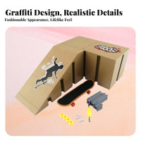 Detachable Fingerboard Skate Park Kit Combinable Ramps Finger Skateboard Ramp Set Customizable Layout for Teens, Kids, Tabletop, Desktop
