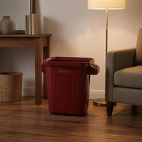 Lidded Trash Can Bag Holder Rectangular Trash Can Slim Lidded Bin Ribbed Household Container Side Handles