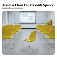Stackable Design Armless Molded Shell Chair Space-Saving Armless Utility Chair Minimalist & aesthetic Multipurpose Seat Ergonomic Support for Office Workers, Event Planners, Business Owners, Conference Room, Reception Area, Home
