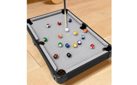 Compact Mini Tabletop Billiard Table Felt Play Surface Tabletop Pool Table Rounded Pockets Toy Sport Textured Exterior