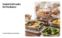 Stainless Steel Food Container with Drainer Efficient Drainage Refrigerator Storage Container with Strainer Sealed Lid Stainless Steel Crisper