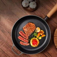 Frying Pan for Induction Hob and Home Cooking, Pre-seasoned Cast Iron Skillet for Steak, Versatile Pancake Pan and Egg Pan, Heavy Duty Design