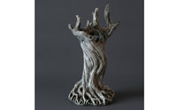 Wood-Grain Tree Root Vase Weathered Trunk Style Planter Sculptural Planter with Drainage Hole Rustic for Goths, Tabletop Displays, Halloween Decor