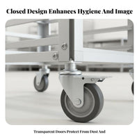Aluminum Sheet Pan Rack Hygienic Enclosed Design Multi-Tier Bakery Trolley Dust-Verify Sheet Pan Rack for Baked Goods Chefs, Bakeries, Restaurants
