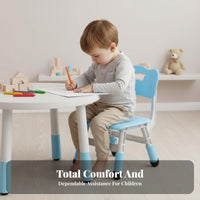 Easy to Clean Adjustable Bow-Back Seat Versatile Use children's Furniture Stable Base Toddler Stool Vibrant Colors for Toddlers, Preschoolers, Kindergarten, Daycare Center, Playroom, Classroom