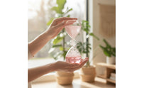 Bubble-Textured Hourglass Clear Liquid-Filled Hourglass Compact Desk Sculpture for Shelf, Bedside Table