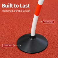 Marker Poles, Red White Weighted Base Football Slalom Poles, Anti Slip for Soccer Agility & Dribbling Exercises