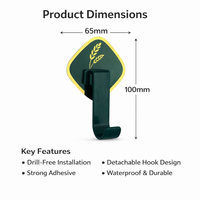 Adhesive Wall Hooks Heavy Duty for Kitchen Bedroom, Removable Wall-Mounted Racks No Drilling, Hooks 5kg Load, Room Organization and Decor Accessories