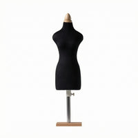 Female Dress Form Mannequin Fabric Covered Tailoring Mannequin Wooden Base