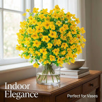 Artificial Flowers for Decoration, Silk Violet and Daisy Flower Bunch for Outdoor Garden, Mixed Colors Ground Stake Design