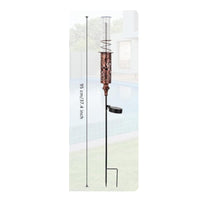 Clear Tube Solar Rain Gauge Printed Markings Metal Rain Gauge Stake for Lawn Decoration