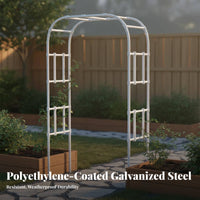 Garden Arch Trellis Coated Steel Climbing Plant Archway Weather-Resistant Rose Arch Frame for Gardeners, DIY Enthusiasts, Balcony, Yard, Patio