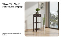 Chinese Design Ornate Pot Stand Floor-Standing Tall Plant Pedestal Minimalist Design Home Furnishing Stable Structure for Admirers of Traditional Furniture, Gardeners, Living Room, Entryway, Hallway, Balcony