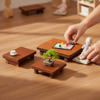 Japanese Style Dollhouse Miniature Wooden Coffee Table Model Ornament