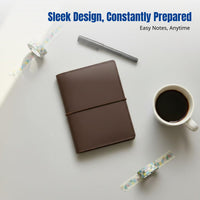 Original 18-Color PU Leather Loose-Leaf Notebook Cover, Mini Pocket Notebook, Strap Closure, Refillable, Portable