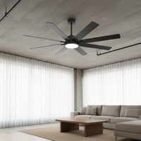 Wireless Controller-Controlled Large Ceiling Fan Light Variable Speed Industrial Design Fan Light Energy Saving Fandelier for Living Room, Hall