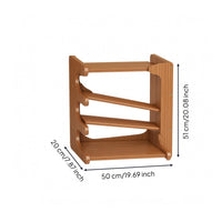 Warm Brown Finish Tabletop Cup Rack Sturdy Bamboo Mug Rack Compact Bamboo Shelf Unobstructed Design