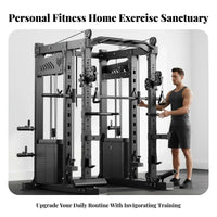 Guided Machine Strength Rack Combo Heavy Duty Comprehensive Guided Machine Smooth Motion Multi-Functional Home Gym Station for Fitness Enthusiasts
