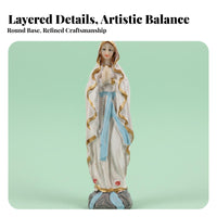 Catholic Saint Figure Desktop Ornament Angel Figurine Collectible Art Our Lady Resin Figure for Christians, Collectors, Prayer Corner, Bookshelf