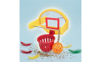PVC Bird Enclosure Basketball Toy Perforated Ball Bird Basketball Toy Metal Support Bar Pet Accessory Mirrored