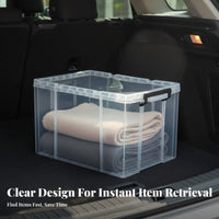 Clear Plastic Storage Box With Lid Clear Plastic Storage Bin Stackable Organizer Box Long-Lasting Portable for Families, Closet