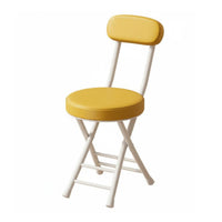 Space-Saving Padded Round Folding Stool Folds Flat Cross-Frame Folding Stool No Assembly Required Collapsible Seat Minimalist Design for Students, Apartment Dwellers, Homeowners, Dorm Room, Small Areas, Balcony, Indoor Use
