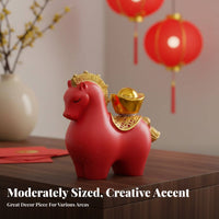 Good Fortune Symbol Chinese Astrological Horse Figurine 360° Rotation Chinese Astrological Horse Statue Exquisite Craftsmanship