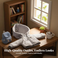Doll Clothes Modern Design Doll Hoodie Fashionable Miniature Button-up Sweatshirt for Display