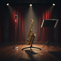 Non-Slip Alto Tenor Sax Stand Stable Tripod Design Saxophone Stand Heavy Duty Foldable Saxophone Holder Adjustable Height for Saxophonists, Musicians, Home Practice, Stage Performance, Studio