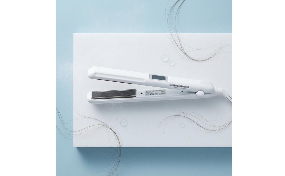 Adjustable Intensity High-Frequency Hair Straightener No-Heating Plate Infrared Hair Straightener Built-in Display Flat Iron Control Buttons