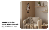 Swinging Cat Wall Clock Non-Ticking Silent Battery-Operated Cat Clock Creative Design Lightweight for Children, Bedroom