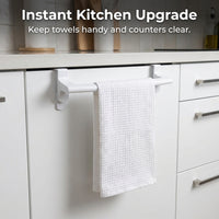 Sink Cabinet Kitchen Towel Rail, Over Door Dish Cloth Holder, No-Drill Single Bar for Dorm Room Students, Versatile Wall Mounted Tea